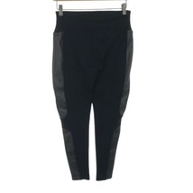 Womens Medium SPANX Black Gray Faux Leather Panel Ponte Legging Pants - £30.60 GBP