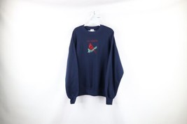 Vtg 90s Streetwear Womens L Faded Cardinal Bird Up North Michigan Sweatshirt USA - £31.11 GBP