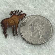 Moose Pin Vintage Metal Enamel Elk - $12.88