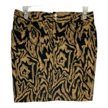 Chaps Women Skirt Size 10 Black Brown Animal Pockets Stretch Skirt  - £16.93 GBP