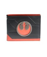 NEW STAR WARS REBEL ALLIANCE LOGO BI-FOLD WALLET MANDALORIAN BLACK ORANG... - $392.44 MXN