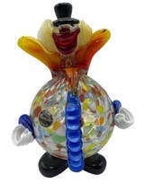 Murano Glass Clown 6.5&quot; Hand Blown Figurine Statue Decor Round - £60.32 GBP