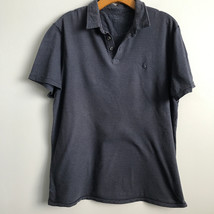 John Varvatos L Polo Shirt Blue Stripe Short Sleeve Collar Pullover - £14.75 GBP
