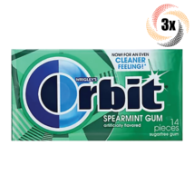 3x Packs Orbit Spearmint Sugarfree Gum | 14 Pieces Per Pack | Fast Shipping - £8.87 GBP