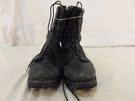 Black Leather Unbranded Military Boots With Vibram Soles Used/ Pre-owned  110452 - £36.43 GBP