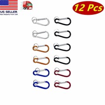 12 Pack of 3&quot; Inch Assorted Colors Carabiners Clip Key Chain 75mm Alumin... - £7.81 GBP