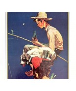 Coca Cola Norman Rockwell 1979 Advertisement Fishing Vintage Repro DWKK14 - $39.99
