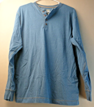 REDHEAD Men&#39;s M Medium Shirt Thermal Henley Long Sleeve Turkish Blue 1411 - £11.05 GBP