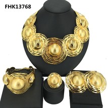 Huge Jewelry Brazilian Gold Jewelry Sets For Women Birthday Gift  FHK13768 - £73.54 GBP