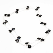 Black Spinel Gemstone Handmade Fashion Ethnic Necklace Jewelry 36" SA 6559 - £7.18 GBP