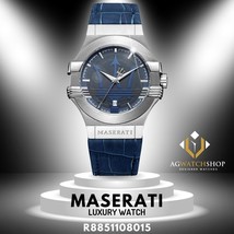 Maserati Potenza Blue dial Stainless Steel leather Strap Watch R8851108015 - $184.07