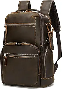 Vintage Full Grain Genuine Leather Backpack For Men, Fits 16&quot; Laptop Tra... - $259.99