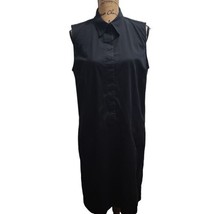 Ralph Lauren Black Sleeveless Shirt Dress Classic Elegant Office Wear Size 14 - £21.53 GBP