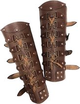 Medieval Leather Arm Gauntlet Wristband | Archery Bracers Leather Armband | Viki - £22.75 GBP