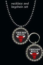 chicago bulls keychain keyring and necklace set great gift a must have k... - £6.92 GBP