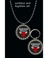 chicago bulls keychain keyring and necklace set great gift a must have k... - $8.66