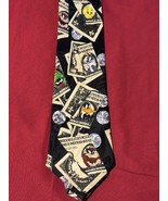 Vintage Looney Tunes Money Print Tie Bugs Daffy Taz Marvin $100 Bill Nov... - $13.72 CAD