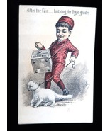 Antique Trade Card Organ Grinder Fair American Pine Balsam Binghamton NY... - $54.58 CAD