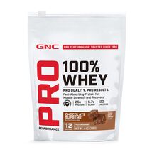 GNC PRO 100% WHEY CHOCOLATE SUPREME PROTEIN DRINK MIX 14 OZ 12/2026 - $16.82