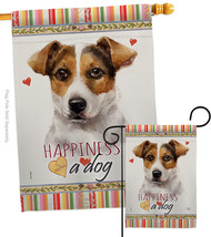 Russell Terrier Happiness Flags Set Dog 28 X40 Double-Sided House Banner - £39.93 GBP