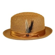 Men's BRUNO CAPELO Stingy Brim Fedora Braid Straw Hat Santa Cruz SC618 Cognac image 4
