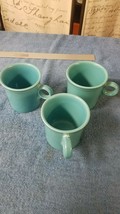 3 FIESTA WARE Coffee Mugs Turquoise Blue Green 10 oz - £14.82 GBP