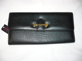 No Boundaries Ladies Clutch Wallet Black With Gold Accents NEW - £9.81 GBP