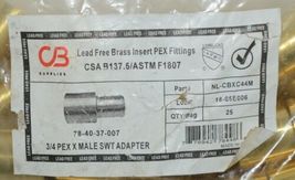CB Supplies NLCBXC44M LeadFree Brass Insert Fitting 3/4 Pex X Male Sweat Adapter image 4
