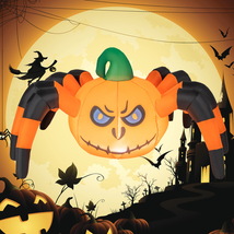 Halloween Inflatable Pumpkin Spider Built-In LED Light 5-Ft Indoor Outdo... - £33.56 GBP