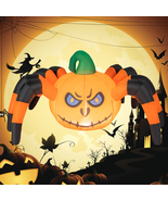 Halloween Inflatable Pumpkin Spider Built-In LED Light 5-Ft Indoor Outdo... - £33.03 GBP