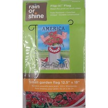 America Land That I Love 12.5&quot; X 18&quot; Garden Porch Flag Rain Shine Patriotic  - £6.17 GBP