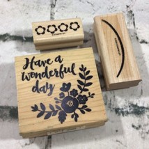 Stampin&#39; Up Rubber Stamps Lot Of 3 Flowers Spring Have A Wonderful Day  - £11.86 GBP