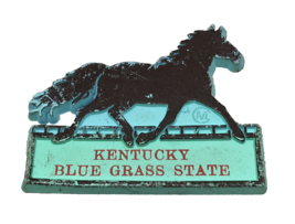 Kentucky Blue Grass State Rubber Fridge Magnet  Horse Thoroughbred Souve... - £4.72 GBP