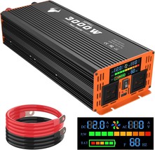 3000 Watt Power Inverter, Car/Home 12V Dc To 110V Ac Converter, With Led, Rv - $162.83