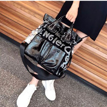 Large Capacity Women Handbag Black Fashion Shoulder Crossbody Bag Letter Women B - £60.04 GBP