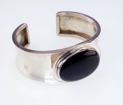 Mark Jimenez Sterling Silver Cuff with Onyx Stone Gorgeous - $6,175.13 MXN