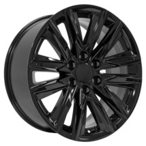 GMC 20&quot; Gloss Black Platinum Wheels Rims fit 2000-23 GMC Sierra Yukon - £863.58 GBP