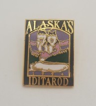 Alaska&#39;s Iditarod 1984 Lapel Hat Pin Alaska Alaskan Husky Dog Sled Race  - £13.06 GBP