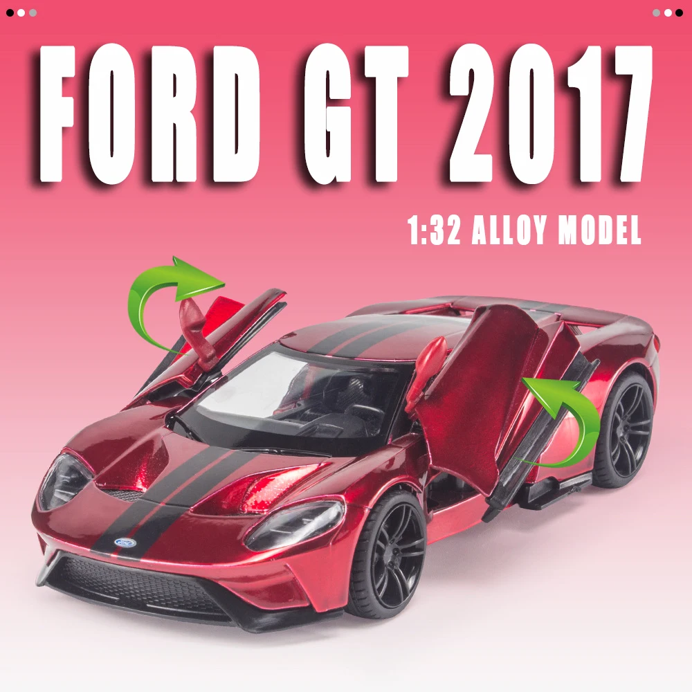 Play 1:32 Alloy Car Toy Miniature Ford GT 2017 Racing Diecast Metal Vehicle Spor - £35.26 GBP