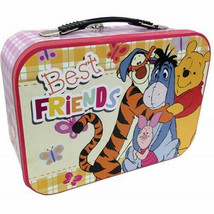 Walt Disney Winnie the Pooh Best Friends Large Carry All Tin Tote Lunchb... - $17.41