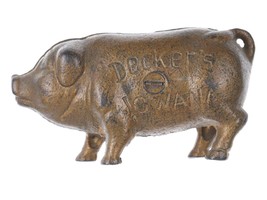 1910&#39;s Decker&#39;s Iowana Cast Iron Pig Still Bank - £85.77 GBP