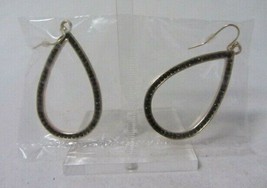 Avon Jewelry Brilliant Prestige Teardrop Earrings Black Rhinestone New Sealed - $7.24