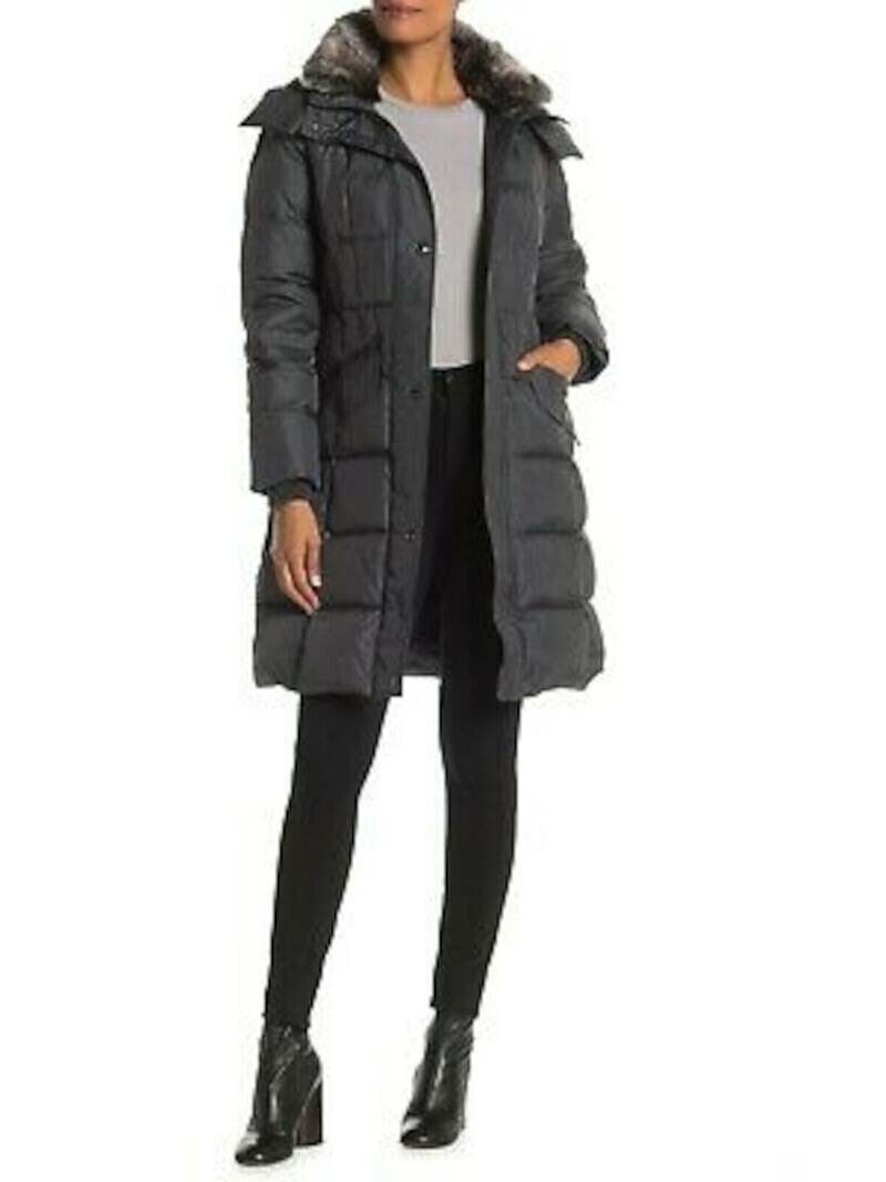 Authentic London Fog Women&#39;s Faux Fur Trim Removable Hood Puffer Coat, S... - $110.88