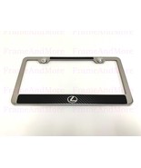 1 LEXUS LOGO Carbon Fiber Style Stainless Steel Chrome Metal License Pla... - $13.22