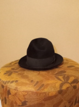 Pre-Owned Men’s Black Borsalino Diamante Fedora Hat (Sz 7 1/8) - £109.99 GBP