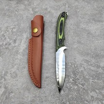 5cr13 Steel Blade Camping Hunting Straight Knife Mirroring Surface G10 H... - £43.41 GBP