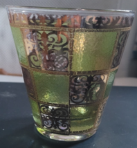 VTG Green Prado CULVER Signed Barware 22K Gold Whiskey Glass Collectible... - $24.99