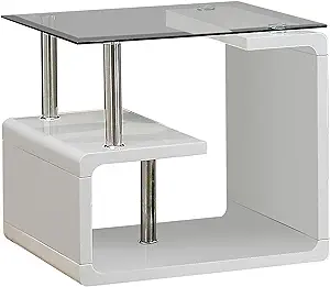Korso End Table, White High Gloss - $540.99