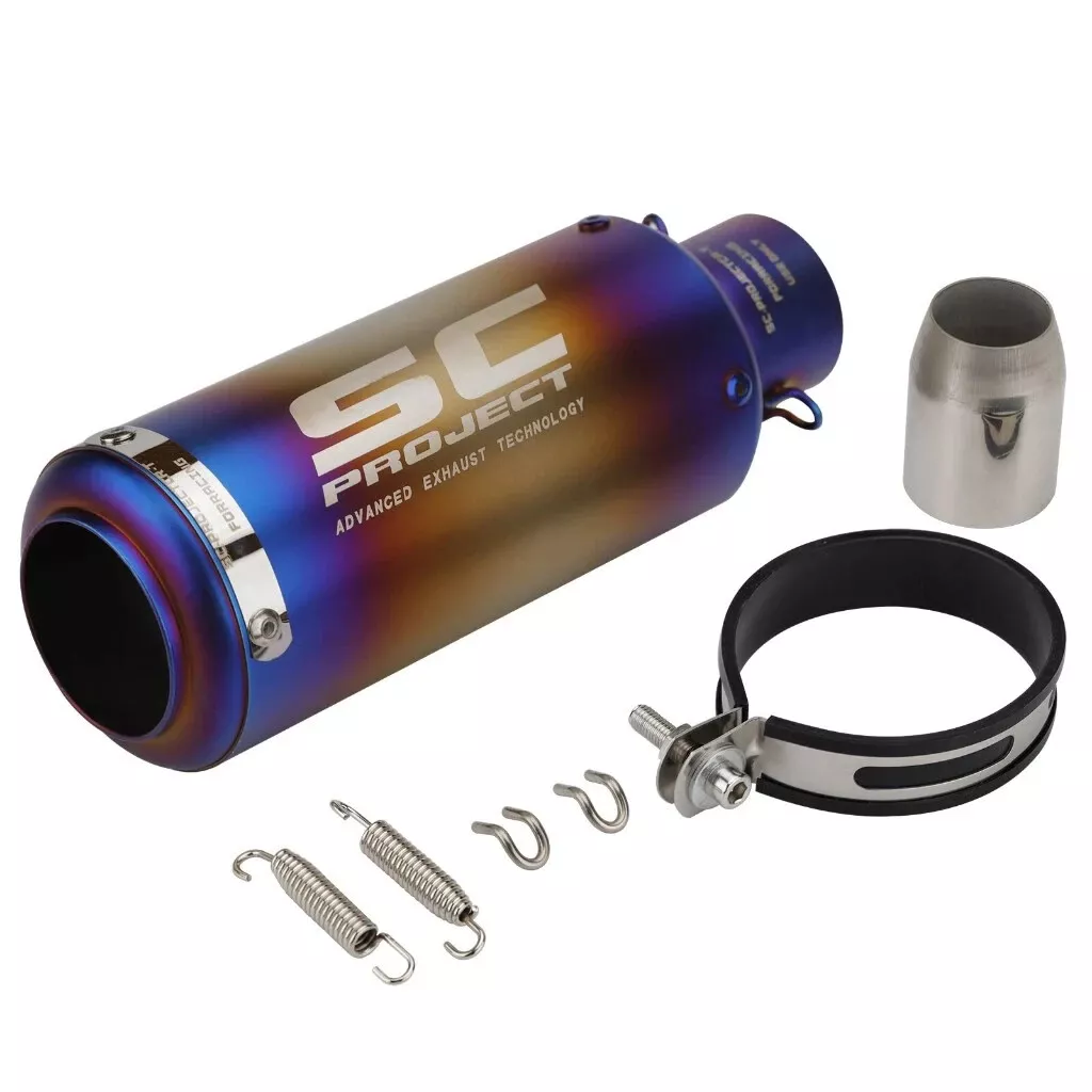 SC Project Muffler Exhaust Motorcycle Superbike 51mm Universal Rainbow +... - $159.90
