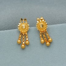 Dainty Small 20k Yellow Gold Stud Earrings, Handmade gold earrings for women, in - £100.71 GBP